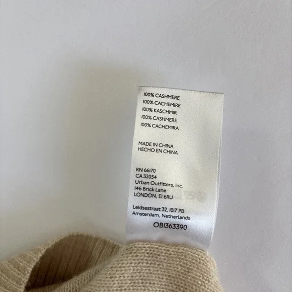 Anthropologie The Alani Cashmere Pilcro Mock-neck Sweater Beige Floral Large - Picture 8 of 16